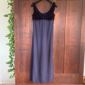 Cachet Vintage Velvet Bodice Full Length Sleeveless Gown